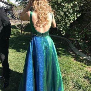 Clarisse 3859 open back long party dress